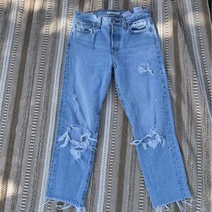 Levi's Blue Boyfriend Distressed Jeans